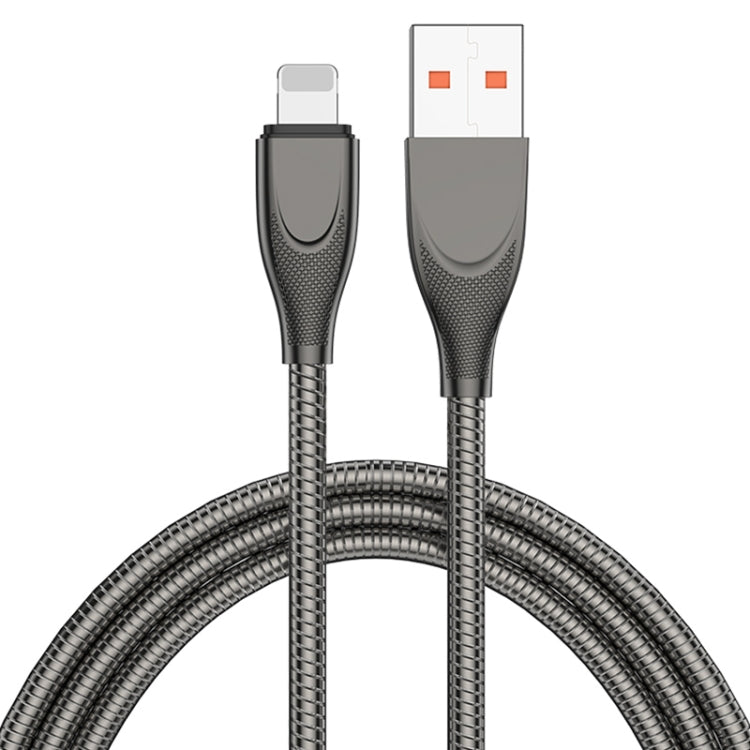 ADC-009 Cabo de Dados de Carregamento Rápido com Mangueira de Liga de Zinco USB para 8 Pinos, Comprimento do Cabo: 1m, USB para 8 Pinos