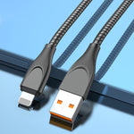 ADC-009 Cabo de Dados de Carregamento Rápido com Mangueira de Liga de Zinco USB para 8 Pinos, Comprimento do Cabo: 1m, USB para 8 Pinos