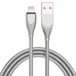 ADC-009 Cabo de Dados de Carregamento Rápido com Mangueira de Liga de Zinco USB para 8 Pinos, Comprimento do Cabo: 1m, USB para 8 Pinos