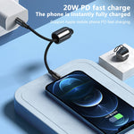 Cabo de Dados com Cordão Portátil REMAX RC-140i Série Thor PD 20W USB-C / Type-C para 8 Pinos, Comprimento do Cabo: 1.2m, USB-C / Type-C para 8 Pinos