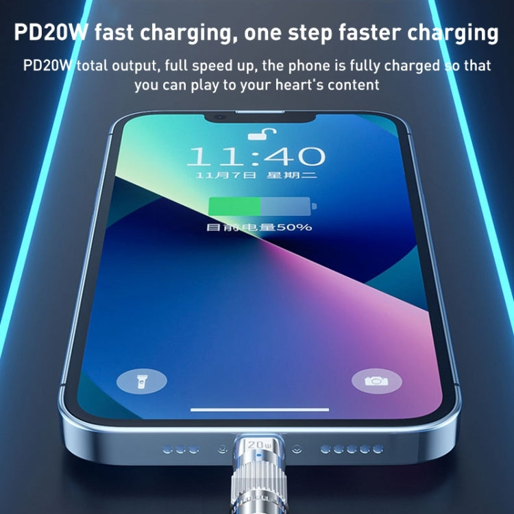 Cabo de Dados de Carregamento Rápido WK WDC-187 Série Qjie 20W USB-C/Type-C para 8 Pinos, Comprimento: 1m, USB-C/Type-C para 8 Pinos