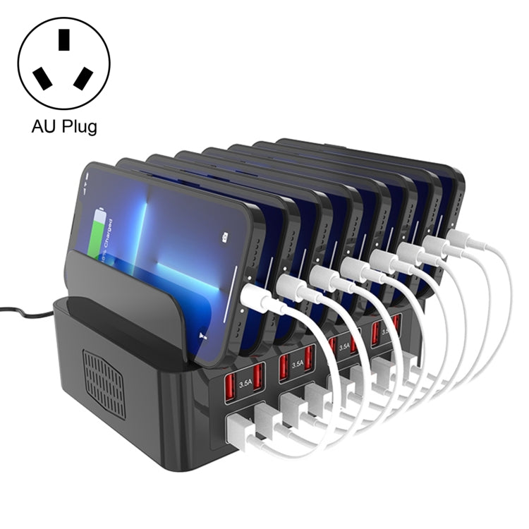 Estação de carregamento inteligente YFY-A55 150W com 16 portas USB e suporte para telemóvel e tablet, ficha US, YFY-A55