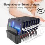 Estação de carregamento inteligente YFY-A55 150W com 16 portas USB e suporte para telemóvel e tablet, ficha US, YFY-A55