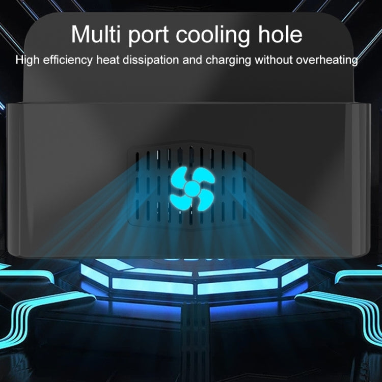 Estação de carregamento inteligente YFY-A54 100W USB + Type-C com 5 portas e suporte para telemóvel e tablet, ficha US, YFY-A54