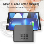 Estação de carregamento inteligente YFY-A54 100W USB + Type-C com 5 portas e suporte para telemóvel e tablet, ficha US, YFY-A54