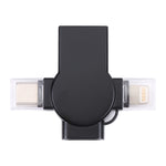 Adaptador OTG X09 4 em 1 USB para Dupla Interface 8 Pin+USB-C/Type-C, 4 em 1