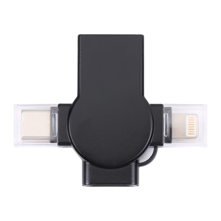 Adaptador OTG X09 4 em 1 USB para Dupla Interface 8 Pin+USB-C/Type-C, 4 em 1