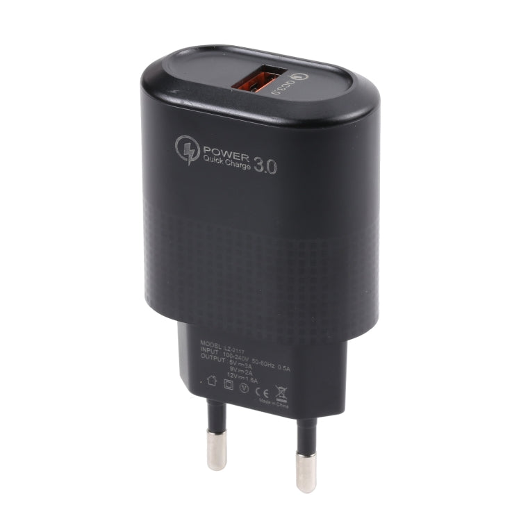 Carregador Rápido USB LZ-2117 18W QC3.0 3.1A, Plugue EU