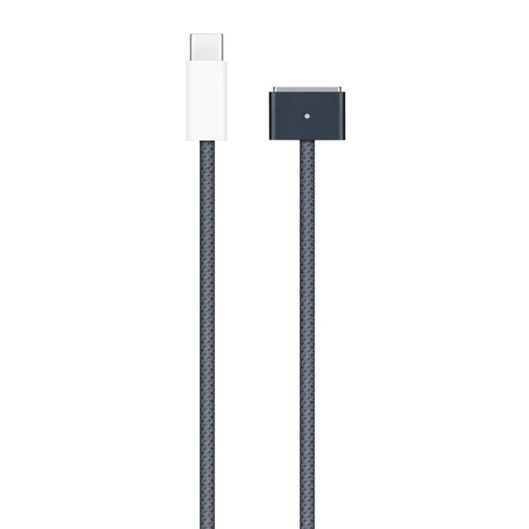 Cabo de dados de carregamento rápido trançado USB-C / Tipo-C para Magsafe 3, Comprimento: 2m, Azul, Branco