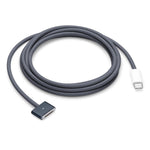 Cabo de dados de carregamento rápido trançado USB-C / Tipo-C para Magsafe 3, Comprimento: 2m, Azul, Branco