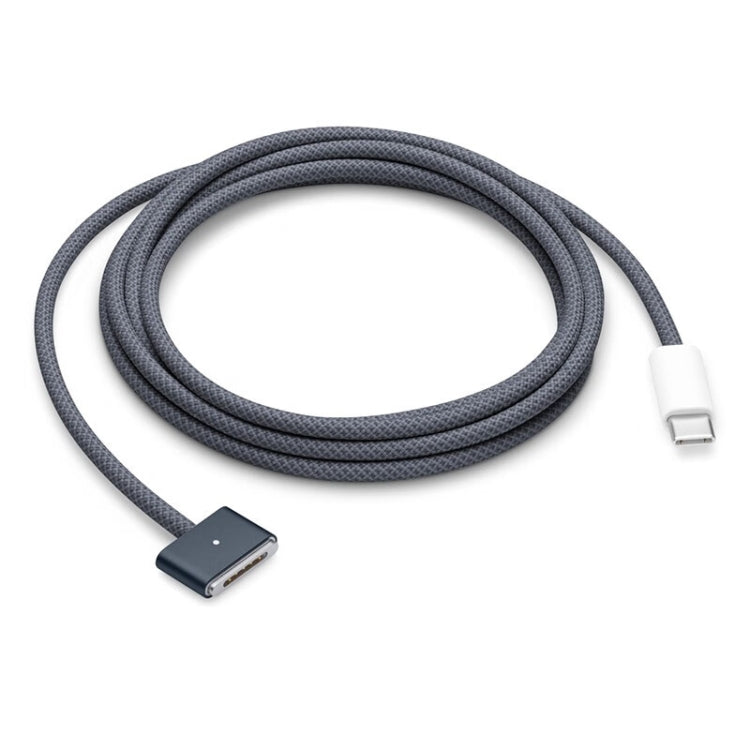 Cabo de dados de carregamento rápido trançado USB-C / Tipo-C para Magsafe 3, Comprimento: 2m, Azul, Branco