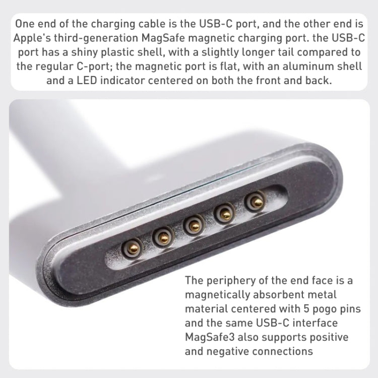 A2363 Cabo de dados de carregamento rápido USB-C / Tipo-C para Magsafe 3, Comprimento: 2m, A2363 USB-C / Tipo-C para Magsafe 3