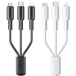 WEKOME WDC-02 Série Energia das Marés 3A USB para 8 Pinos+Type-C+Micro USB 3 em 1 Cabo de Dados em PVC, Comprimento: 1,2m