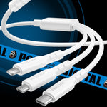 WEKOME WDC-02 Série Energia das Marés 3A USB para 8 Pinos+Type-C+Micro USB 3 em 1 Cabo de Dados em PVC, Comprimento: 1,2m