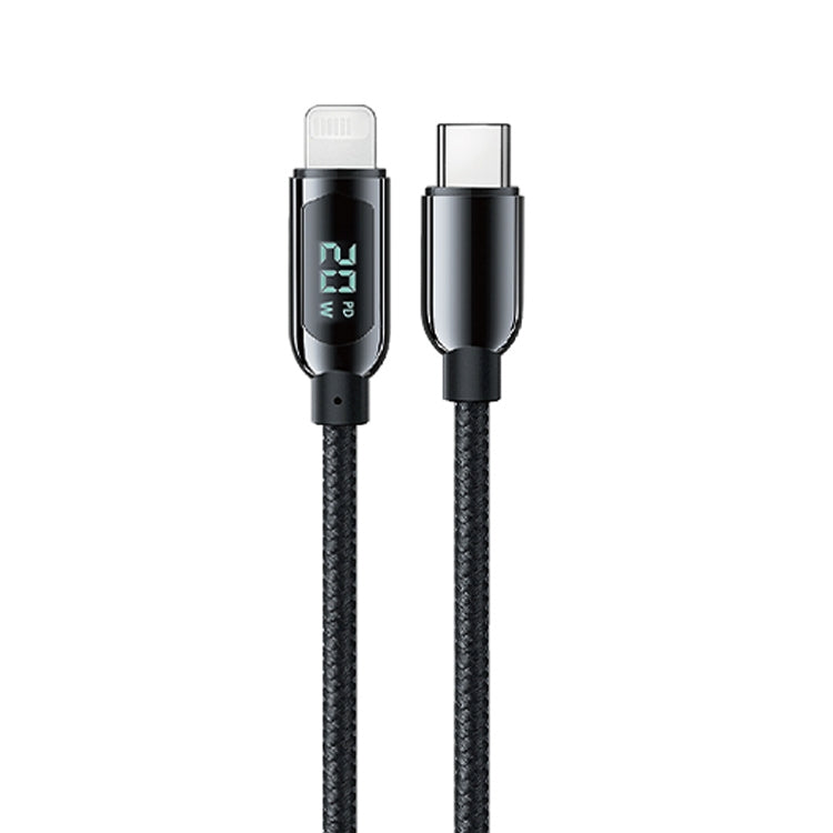 Mutural Li-CC001 Cabo de Carregamento e Dados USB-C / Type-C para 8 Pinos com Ecrã Digital PD20W 1,2m, Type-C para 8 Pinos