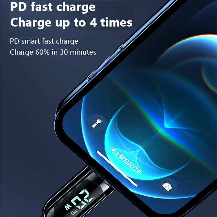 Mutural Li-CC001 Cabo de Carregamento e Dados USB-C / Type-C para 8 Pinos com Ecrã Digital PD20W 1,2m, Type-C para 8 Pinos