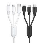 WK WDC-103 Cabo de Dados de Carregamento Pro Fullspeed 3A 3 em 1 8 Pinos + Micro USB + Tipo-C / USB-C, Comprimento: 1,15m