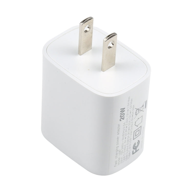 U087 20W USB-C / Type-C + USB Ports Fast Charging Travel Charger, US Plug, US Plug