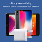 E087 Carregador de Viagem 20W USB-C / Type-C + Portas USB Carregamento Rápido, Ficha UK, Ficha UK