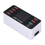 A9 Plus (Versão Global) Estação de Carregamento Inteligente Multifuncional AC 100V~240V 8 Portas USB com Ecrã Digital LCD Destacável e Carregador Sem Fios, Suporta QC3.0, A9 Plus (Versão Global)