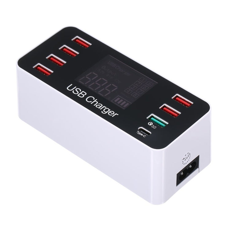 A9 Plus (Versão Global) Estação de Carregamento Inteligente Multifuncional AC 100V~240V 8 Portas USB com Ecrã Digital LCD Destacável e Carregador Sem Fios, Suporta QC3.0, A9 Plus (Versão Global)