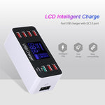 A9 Plus (Versão Global) Estação de Carregamento Inteligente Multifuncional AC 100V~240V 8 Portas USB com Ecrã Digital LCD Destacável e Carregador Sem Fios, Suporta QC3.0, A9 Plus (Versão Global)