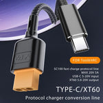 Cabo de Dados USB-C / Tipo-C para XT60, Comprimento: 50cm, 50cm