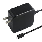 Adaptador de Energia USB-C / Tipo-C 65W Carregador Portátil para Portáteis com Cabo de Carregamento Tipo-C, Ficha US, Ficha US 65W / Preto