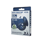 Conjunto de Caixa de Armazenamento Multifuncional com Cabo de Carregamento Rápido 60W REMAX RC-190 Série Wanbo