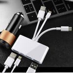 Adaptador leitor de câmara multifunções 5 em 1 8 Pin + Type-C / USB-C + USB + cartão TF + cartão SD, 5 em 1
