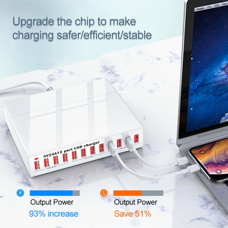 Estação de carregamento inteligente multifunções WLX-X6 120W 12 em 1 USB