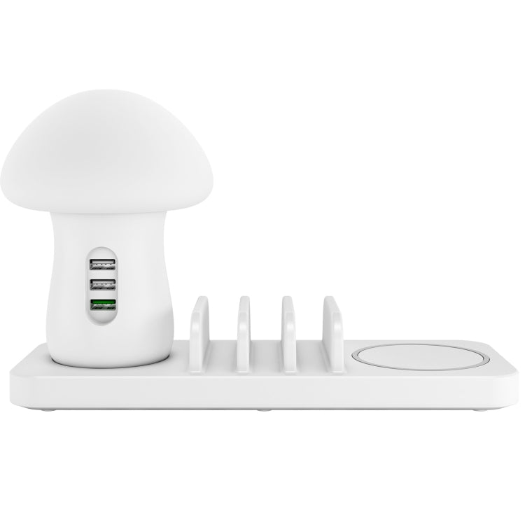 HQ-UD12 Universal 4 em 1 40W QC3.0 3 Portas USB + Carregador Sem Fios Estação de Carregamento para Telemóvel com Luz LED em Forma de Cogumelo, Comprimento: 1,2m, Ficha UE