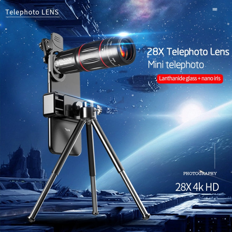 Conjunto de lente telescópica universal para telemóvel W28-QK 28X grande de bolso, grande de bolso