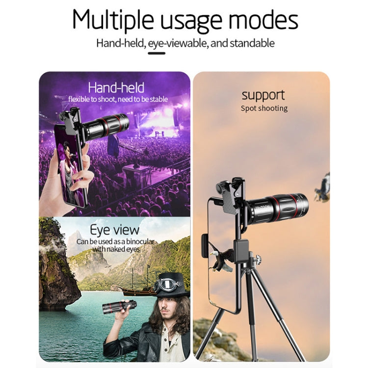 Conjunto de lente telescópica universal para telemóvel W28-QK 28X grande de bolso, grande de bolso