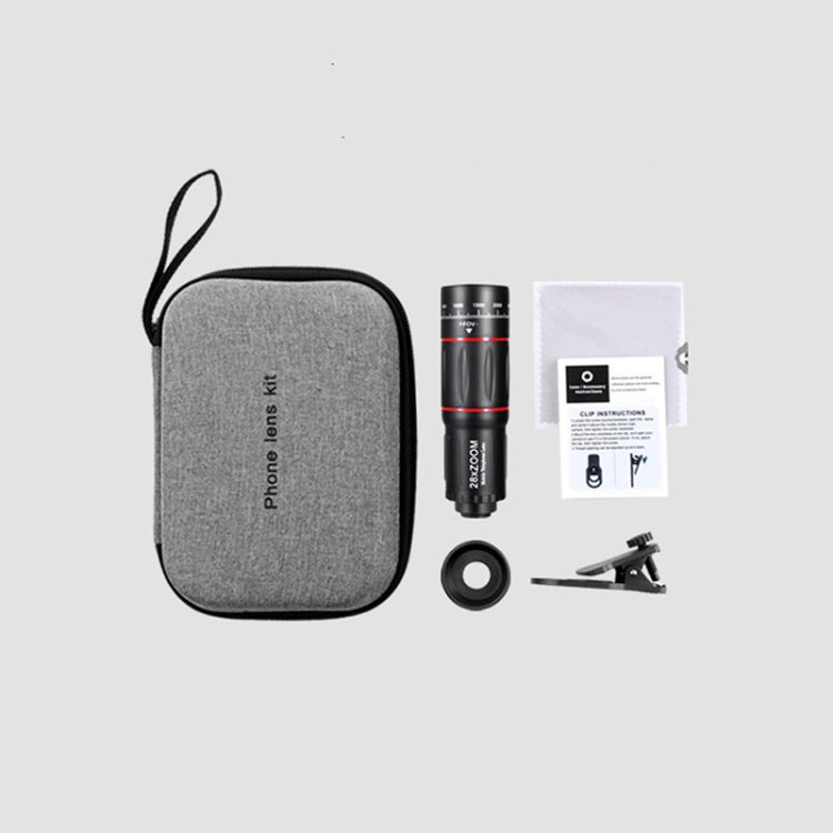 Conjunto de lente telescópica universal para telemóvel W28-QK 28X grande de bolso, grande de bolso