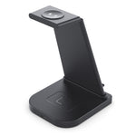 Carregador Sem Fios Vertical Multifuncional 3 em 1 QC 3.0 10W com Função de Suporte, Adequado para Telemóveis / Apple Watch / AirPods