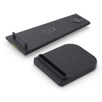 Carregador Sem Fios Vertical Multifuncional 3 em 1 QC 3.0 10W com Função de Suporte, Adequado para Telemóveis / Apple Watch / AirPods