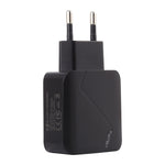 LZ-819A+C QC3.0 USB + PD 18W Interfaces USB-C / Type-C Carregador de Viagem com Luz Indicadora, Ficha EU, Ficha EU