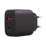 LZ-819A+C QC3.0 USB + PD 18W Interfaces USB-C / Type-C Carregador de Viagem com Luz Indicadora, Ficha EU, Ficha EU