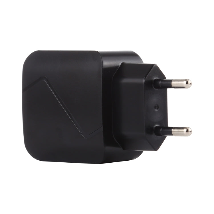 LZ-819A+C QC3.0 USB + PD 18W Interfaces USB-C / Type-C Carregador de Viagem com Luz Indicadora, Ficha EU, Ficha EU