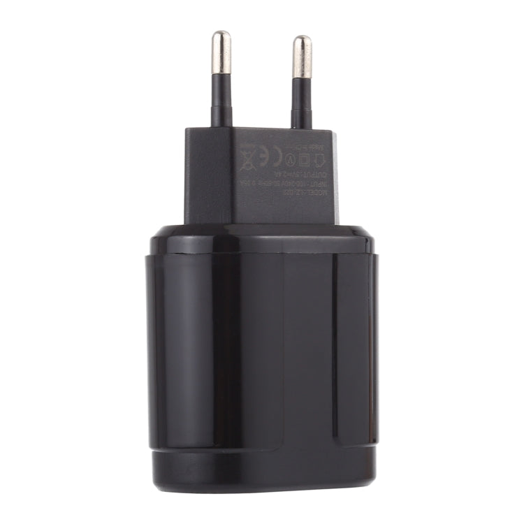 LZ-022 Carregador de Viagem 5V 2.4A Duas Portas USB, Ficha EU