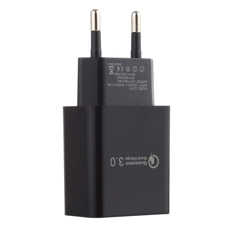 LZ-706 Carregador de Viagem QC3.0 Porta USB Única, Ficha EU