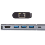 Estação de Acoplamento Adaptadora Multifuncional 6 em 1 USB 2.0 x 3 + HDMI + RJ45 + Porta de Carregamento Fêmea 8 Pinos para Macho 8 Pinos, 79591