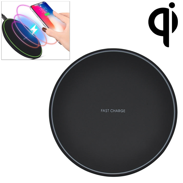 Carregador Sem Fios Ultra-fino KD-1 10W para Carregamento Normal, Preto