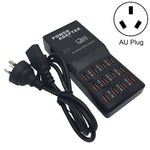 W-858 Dock de Carregamento Rápido USB com 12 Portas 12A Carregador Inteligente de Secretária AC100-240V, Ficha AU, Ficha AU
