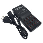 W-858 Dock de Carregamento Rápido USB com 12 Portas 12A Carregador Inteligente de Secretária AC100-240V, Ficha AU, Ficha AU