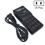 W-858 Dock de Carregamento Rápido USB com 12 Portas 12A Carregador Inteligente de Secretária AC100-240V, Ficha US, Ficha US