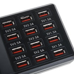 W-858 Dock de Carregamento Rápido USB com 12 Portas 12A Carregador Inteligente de Secretária AC100-240V, Ficha US, Ficha US
