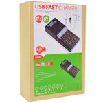 W-858 Dock de Carregamento Rápido USB com 12 Portas 12A Carregador Inteligente de Secretária AC100-240V, Ficha US, Ficha US