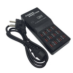 W-858 Dock de Carregamento Rápido USB com 12 Portas 12A Carregador Inteligente de Secretária AC100-240V, Ficha UE, Ficha UE